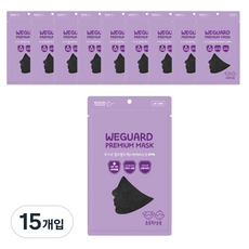 위가드 블라블라 황사방역 마스크 초등학생용 KF94, 10개입, 15개, 검정색
