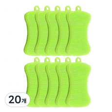 실리콘 수세미 그린, 20개, 1개입