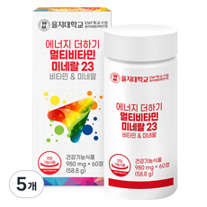 을지대학교 에너지 더하기 멀티비타민 미네랄23 58.8g, 5개, 60정