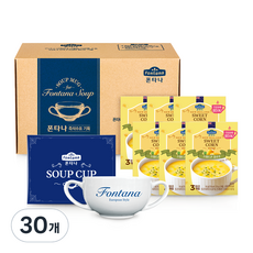 歐洲 Fontana 甜玉米杯湯+陶瓷馬克杯, 360g, 5組