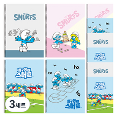 YOUNG ART 藍色小精靈 10格書寫 線圈筆記本 10入組, 混合顏色, 3套