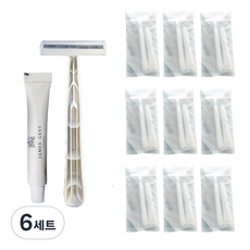소유공간 일회용 부드러운 호텔용 면도기+쉐이빙크림 세트, 6세트
