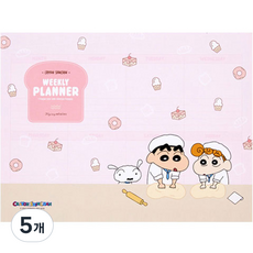 짱구는못말려 플라잉웨일즈 위클리 플래너 패드 만년형, 짱구네빵집, 5개