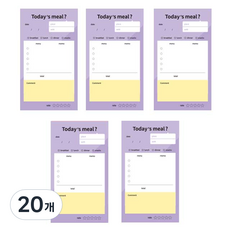 手帳裝飾便條紙, 今日餐點, 100入, 20個