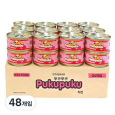 뿌쿠뿌쿠 강아지 간식캔, 치킨, 100g, 48개