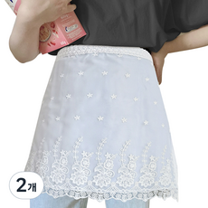 바른리빙 레이스 허리 앞치마, 화이트, 2개