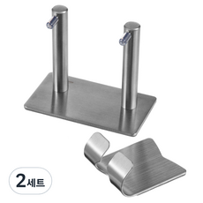 코멧 홈 스테인레스 헤어드라이기 거치대 + 코드 홀더 (정품 3M 스티커), 2세트