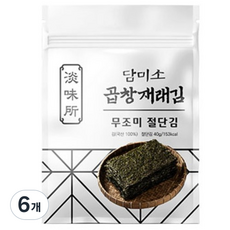 담미소 곱창재래 무조미 절단김, 40g, 6개