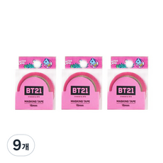 라인프렌즈 BT21 마스킹테이프 15mm, 망, 9개