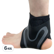 잇곰 보호하곰 서포트 발목보호대 세트, 6세트, 블랙