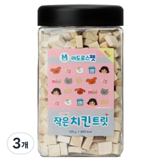 마도로스펫 강아지 고양이 작은 트릿, 치킨, 120g, 3개