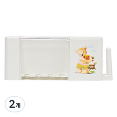 蜂蜜熊牙刷架, 2個, 白色