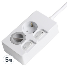 스윗홈 개별스위치 절전형 멀티탭 2구 안전커버, 1m, 화이트(멀티탭), 5개