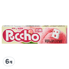Puccho 條裝軟糖 蜜桃口味, 6個, 50g