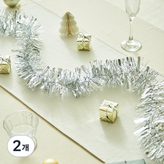 크리스마스 모루 장식 가랜드 베이직, 실버, 2개