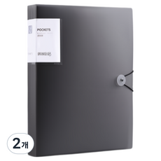 KOKA 夾式文件帳簿收納 A4檔案夾 30p, 黑色, 2個