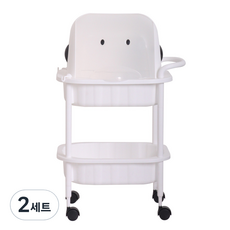 BONOHOUSE 企鵝尿布收納箱 2層+蓋子, 白色, 2套