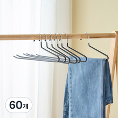 리브맘 논슬립 철제 코팅 바지걸이, 블랙, 60개