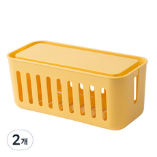 컬러 다용도 전선 정리함 RD_793 옐로우, 2개