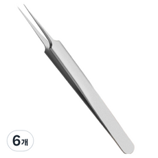 올웨일리 블랙헤드 스텐 핀셋 TSP2494, 6개, 실버