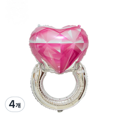 P&B Unity 粉紅心形鑽石戒指氣球架, 單色, 4個
