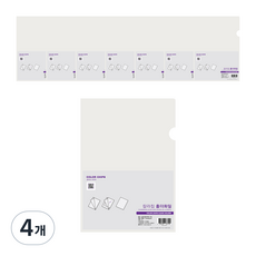에코청운 칼라칩 L홀더 A4 투명 80p, 투명 (L홀더), 4개