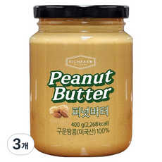 리치팜너트 피넛버터, 3개, 400g