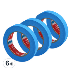 iQIHAN 彩色紙膠帶 15mm x 15m, 6個, 藍色