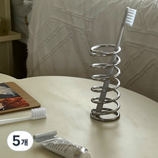 몬드스팟 욕실 스텐 오브제 칫솔 치약 꽂이 거치대 소형 RB20640, 실버, 5개