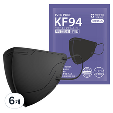 리벤스 에버퓨어 새부리형 황사 방역 마스크 특대형 KF94, 5개입, 6개, 블랙
