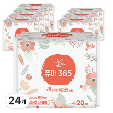 퓨어365 팬티라이너, 롱, 20개입, 24개