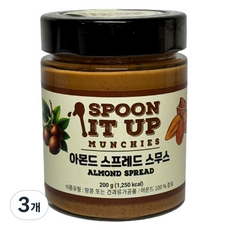 스푼잇업 아몬드 스프레드 버터 스무스, 3개, 200g