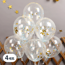 파티해 모던믹스 컨페티풍선 20p + 손펌프 랜덤발송 +컬링리본 + 스펀지닷 세트, 블루, 4세트