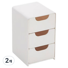 Livingpillo 抽屜收納桌上整理盒, 2個, 白色