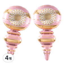 joyparty 聖誕節裝飾鋁箔氣球 80cm, 4個, 粉紅色