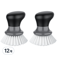 미스터시가 다용도 손잡이형 그립 세척 솔, 블랙, 12개