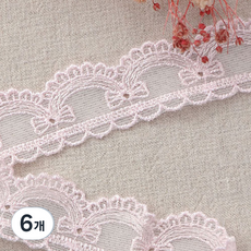 睡美人森林公主 歐根紗刺繡蕾絲, 6個, 粉紅色