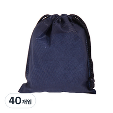 봄91 SYP 끈조리개 부직포 주머니 15 x 18 cm, 네이비, 40개입