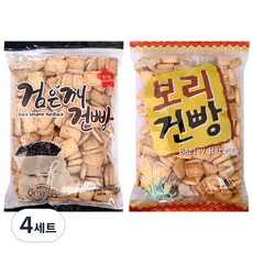 푸드스타 검은깨 건빵 450g + 별사탕 5g + 보리 건빵 450g + 별사탕 5g 세트, 4세트