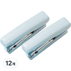 deLi 得力 圓頭迷你釘書機 10號釘 粉彩款, 粉藍色, 12個