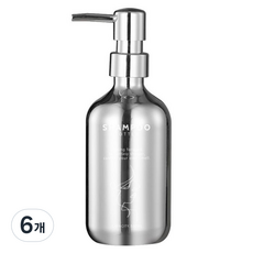 Winprice 鍍鉻鏡面分裝瓶 洗髮精補充用 500ml, 6個, 銀色