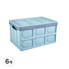 접이식 다기능 잡화 자동차 보관 상자 30L, 블루, 6개