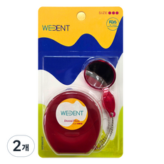 WEDENT 威登 牙線附隨身鏡 粗線款 紅色, 2個, 1個, 41m