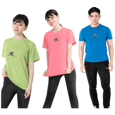 MI MI LEO 高透氣吸排T恤3件組 台灣製 D22, 蘋果綠 + 粉桃色 + 寶藍色