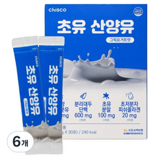 chisco 굿센 초유 산양유 단백질 스틱 분말 30p, 60g, 6개
