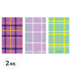 아이씨엘디자인 다꾸 메모지 체크 3종 세트, 퍼플, 라벤다핑크, 민트그린, 2세트