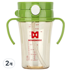 맘스모도 유아용 PPSU 원터치 오리지날 이지 빨대컵, 250ml, 2개, 그린