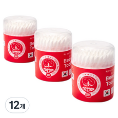 올웨일리 오가닉 코튼 뷰티 항균 무형광 면봉 26TSP3682, 12개, 100개입