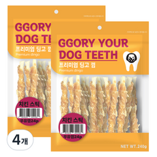 꼬리치는강아지 강아지 스틱껌 24p, 240g, 4개, 혼합맛(치킨/우유)