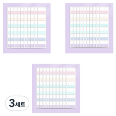 더깔끔 인덱스 스티커 접착 메모지 파스텔 타입1, 3세트